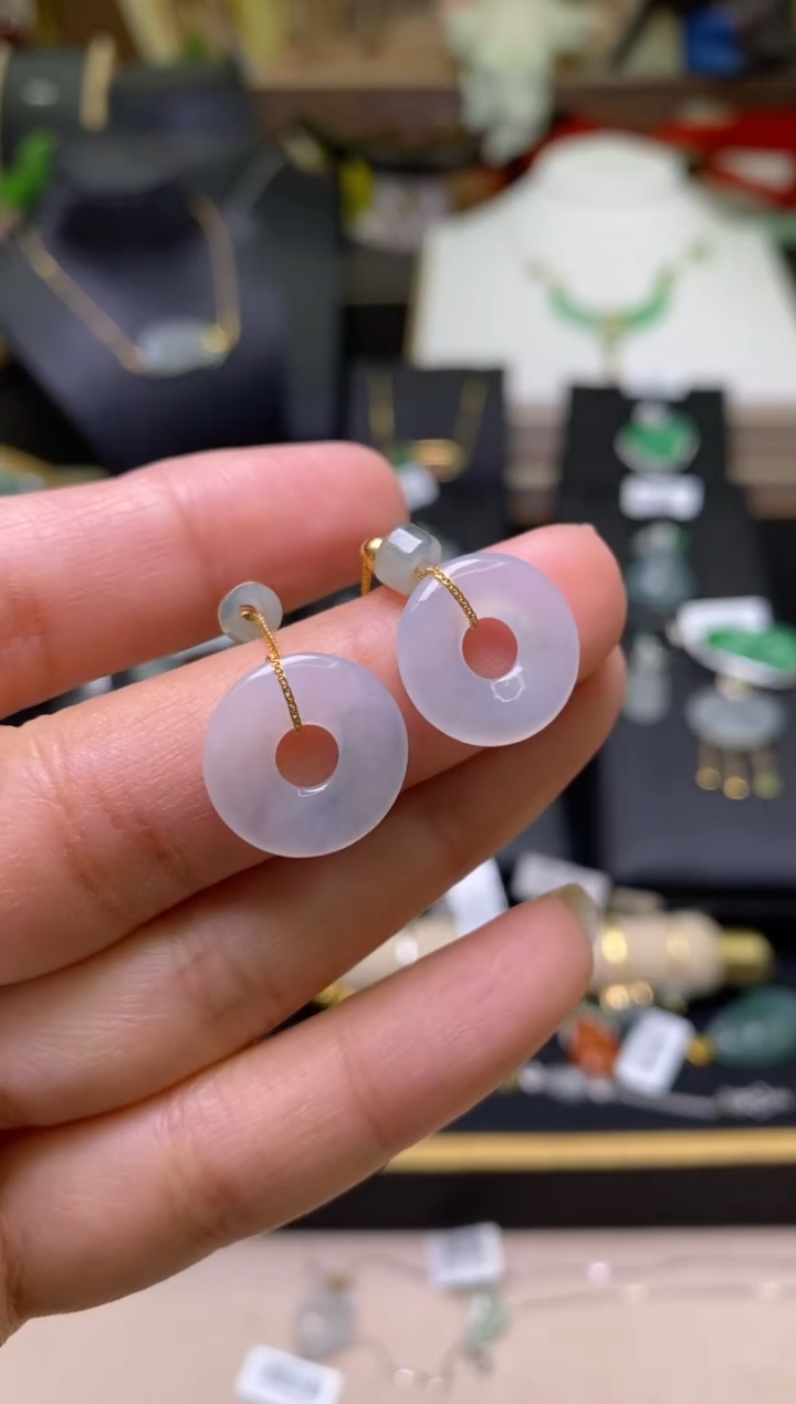 【闪购商品】翡翠颈饰18K金镶嵌净货18338