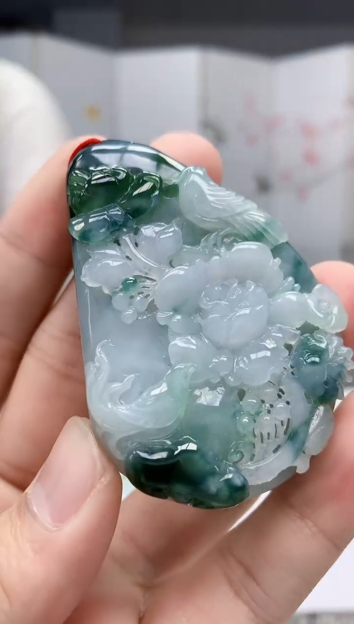 【闪购商品】定制翡翠未镶嵌4812bb-毛货挂件87