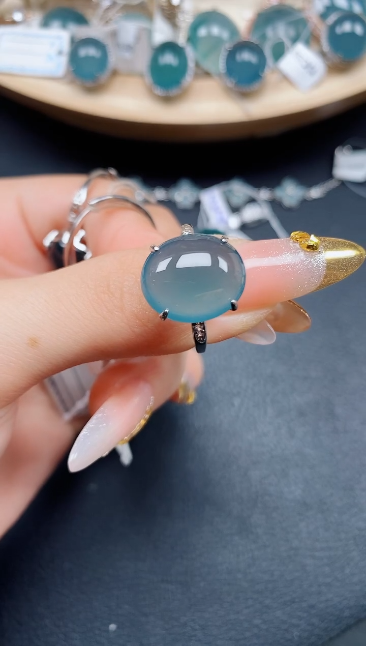 【闪购商品】翡翠戒指银S925镶嵌翡翠