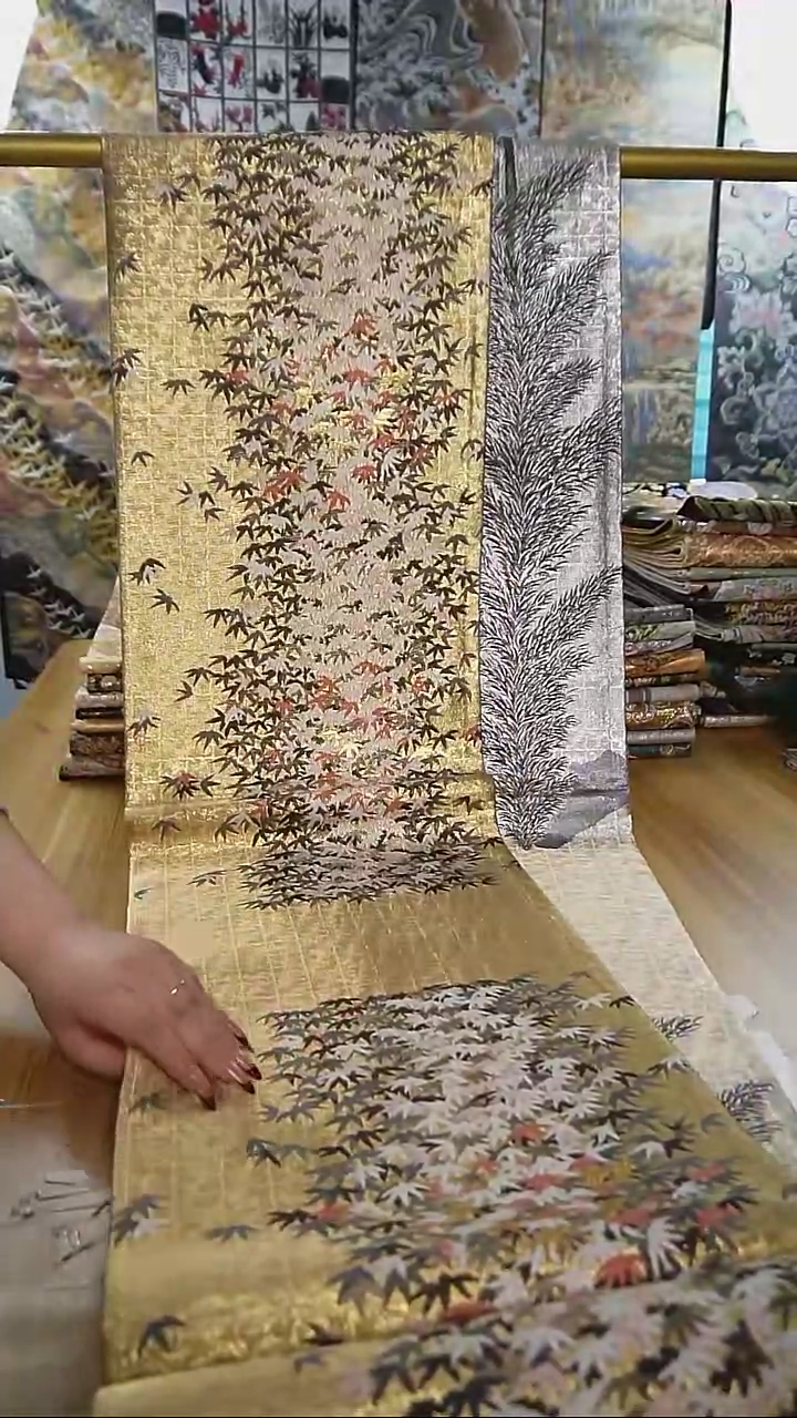 【闪购商品】织绣织锦14双面全通竹叶松树