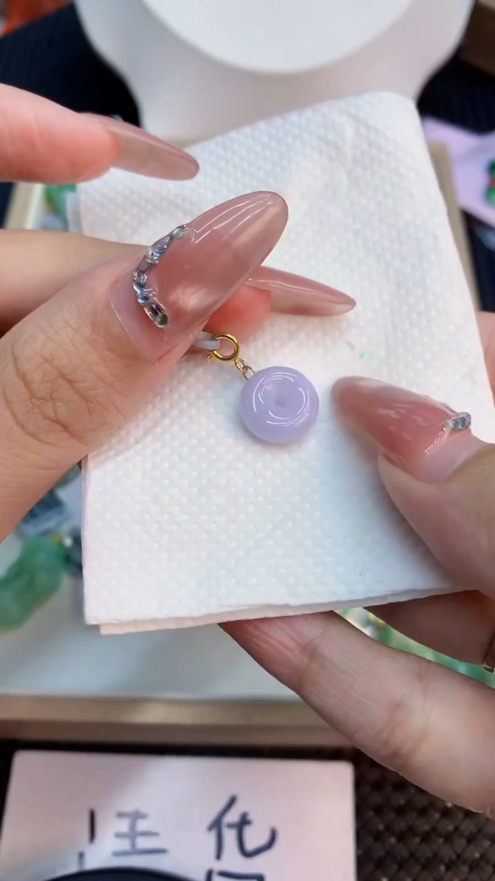 翡翠银S925镶嵌吊坠(不含链)1