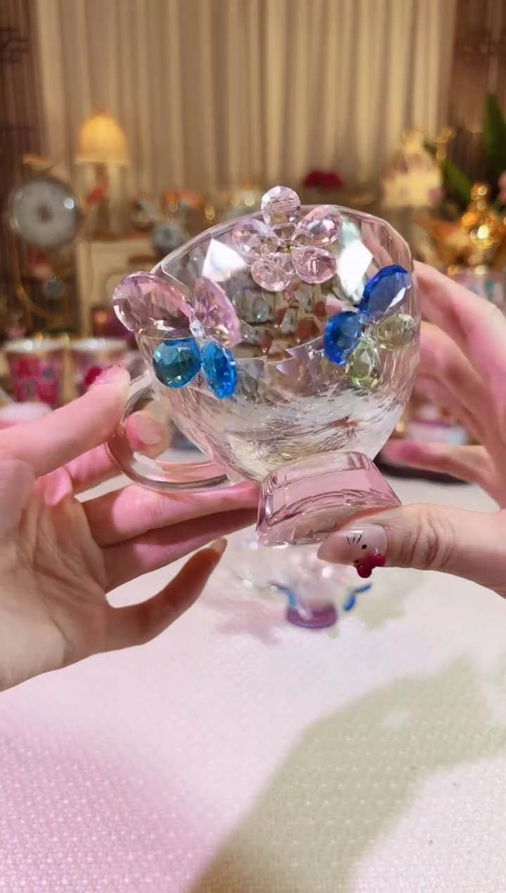 【闪购商品】瓷卡普拉-水晶咖啡杯-粉色