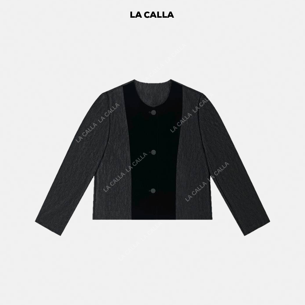 LA CALLA《特价不退不换》拼色外套新款设计感撞色简约外套YY1890