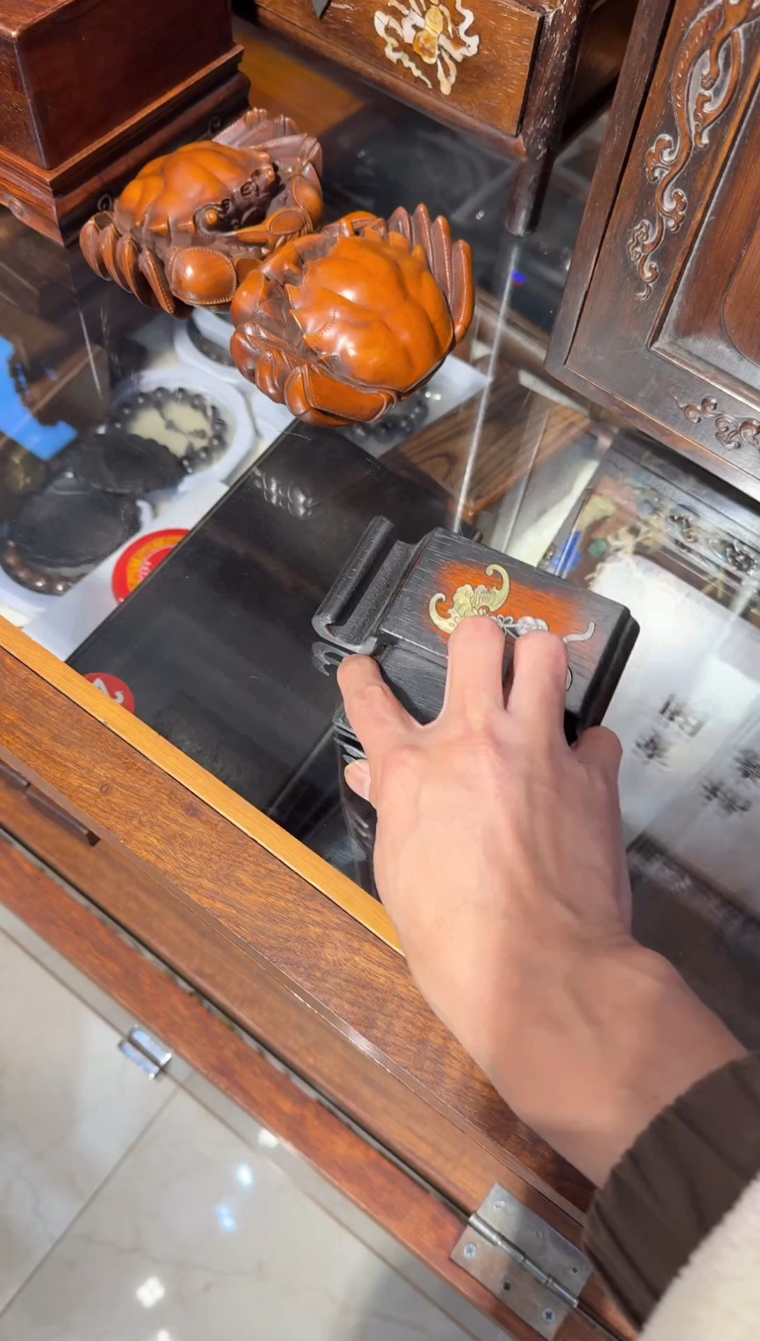 木木头款紫檀福在眼前墨床45.8