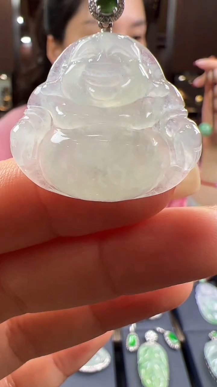 【闪购商品】翡翠挂件18K金镶嵌佛公不含链