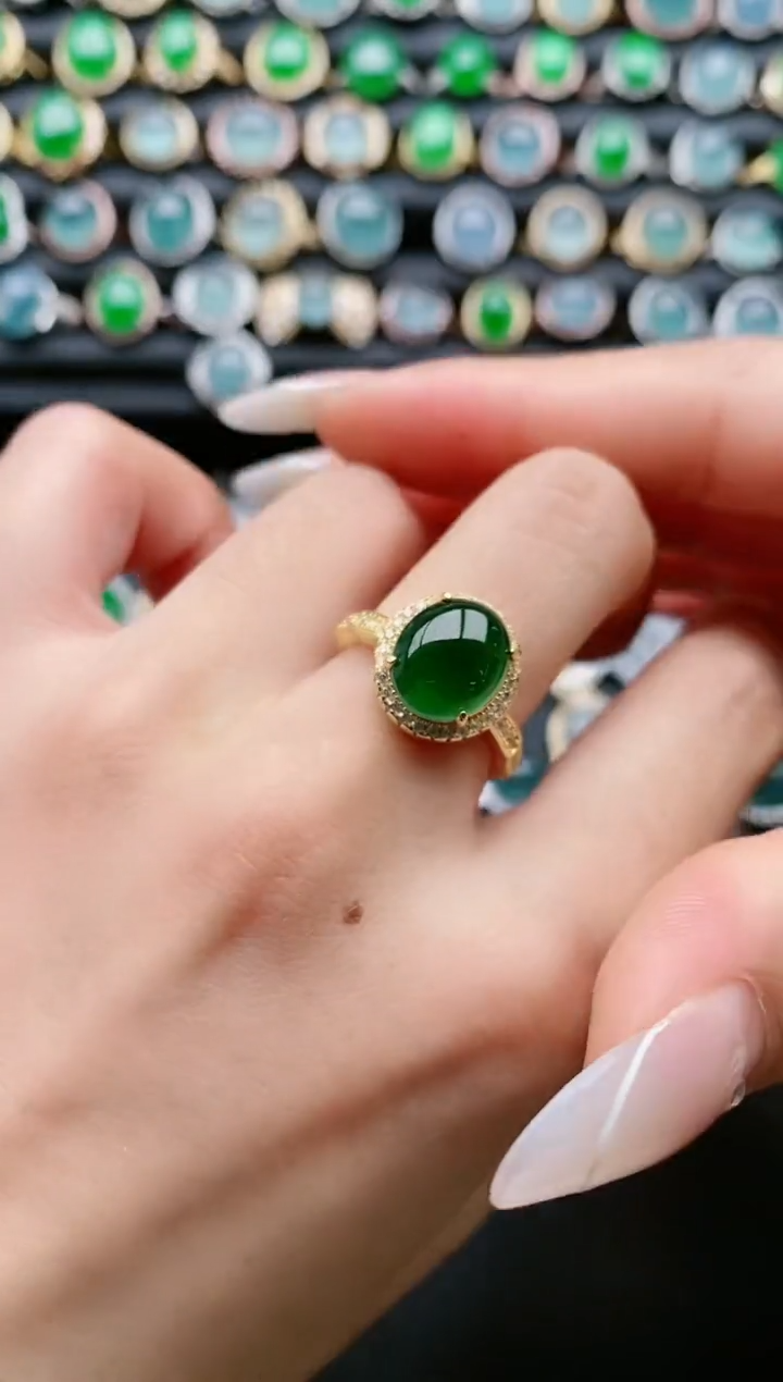 【闪购商品】翡翠戒指银S925镶嵌1111111
