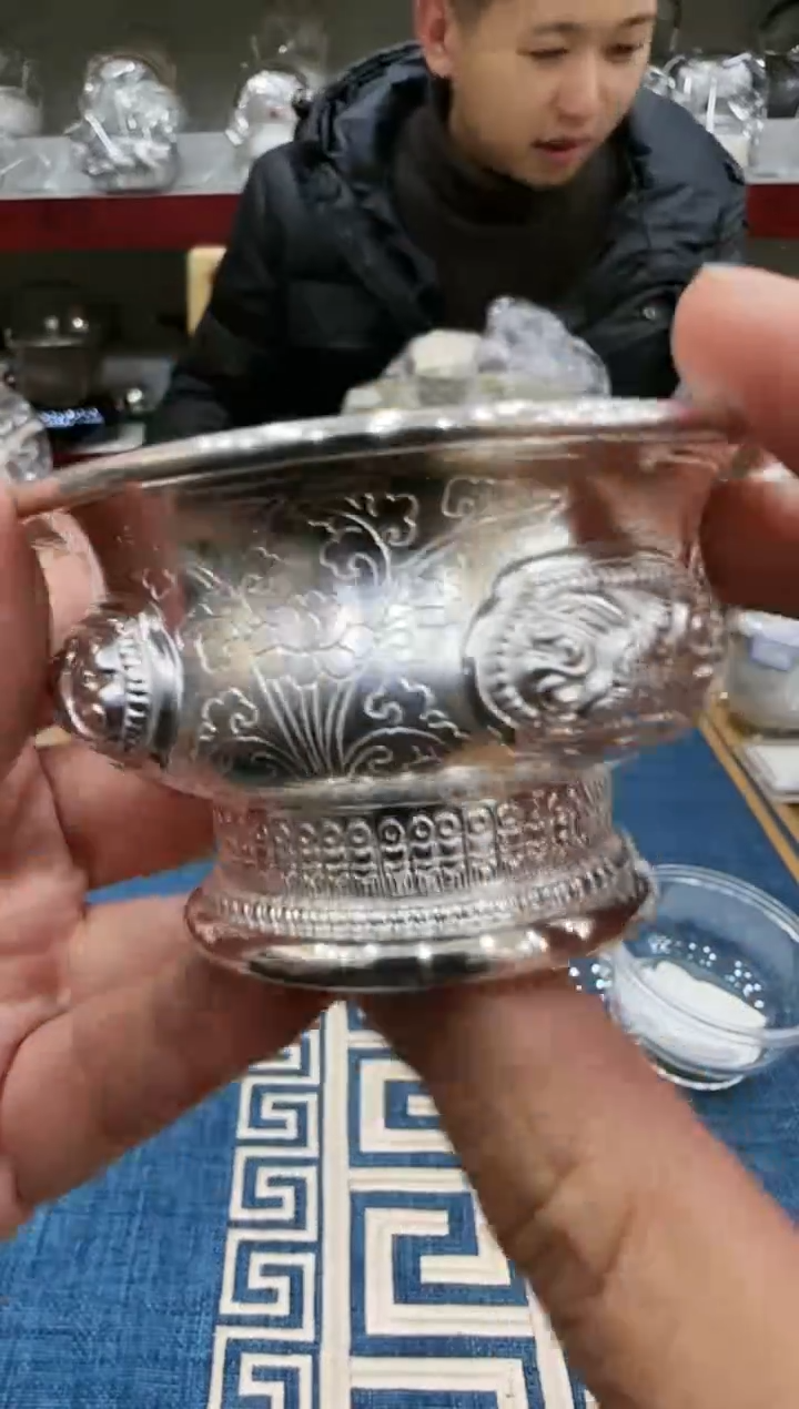 【闪购商品】足银999八宝精工·高脚杯