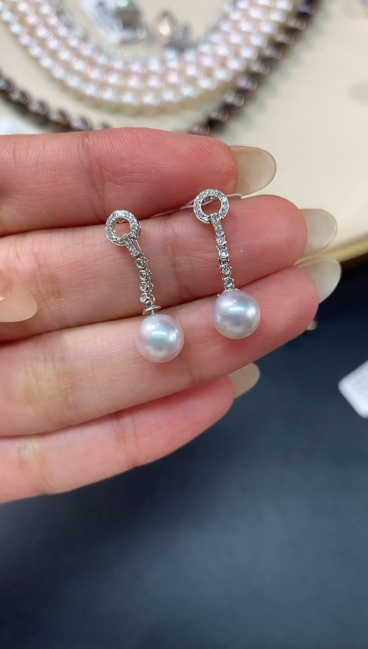 【闪购商品】海水珍珠耳饰18K金镶嵌耳饰a106S 2980