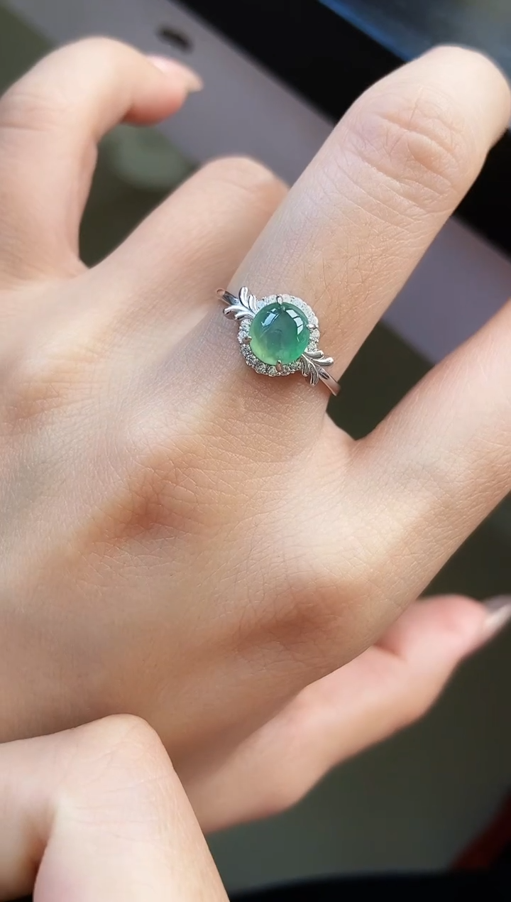 银S925镶嵌戒指翡翠12