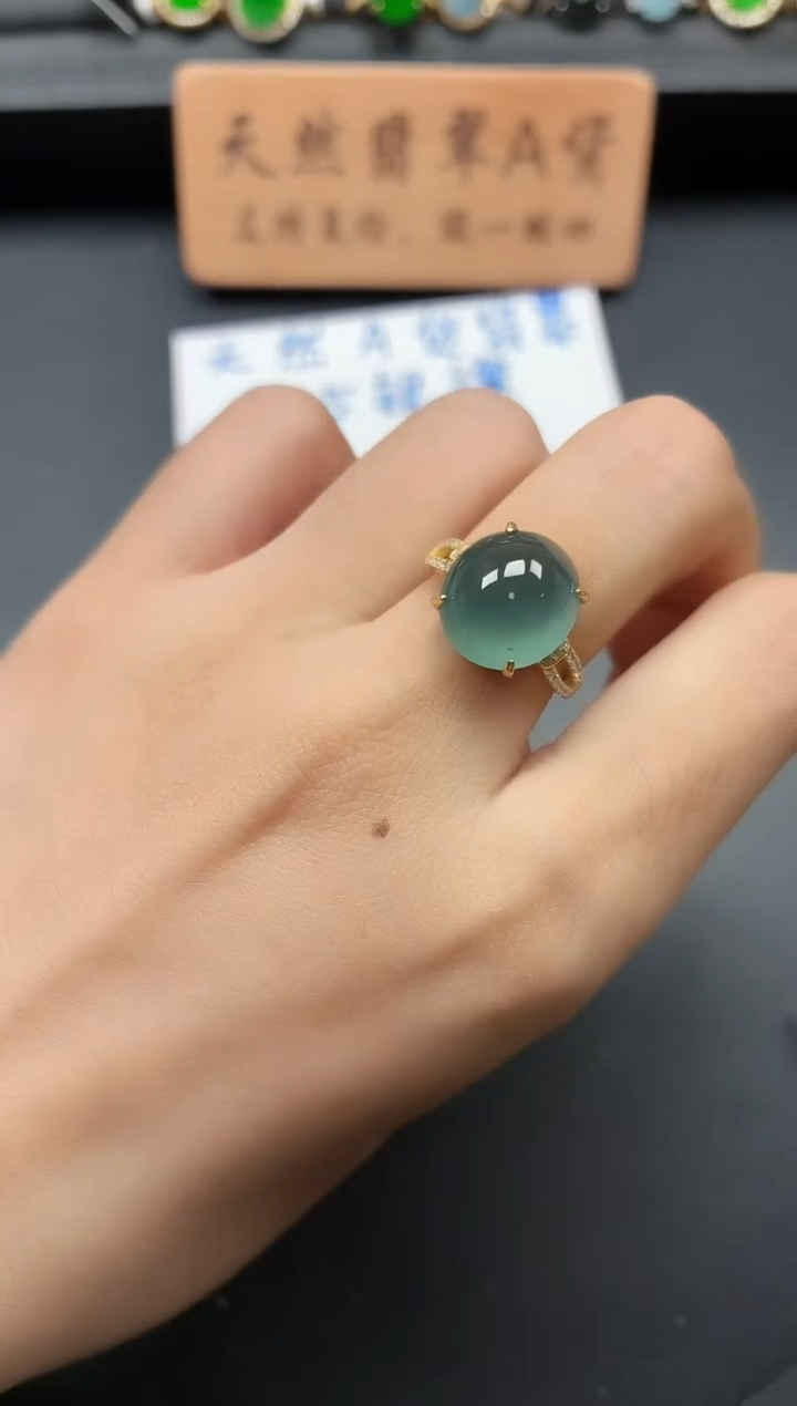 银S925镶嵌戒指翡翠1111