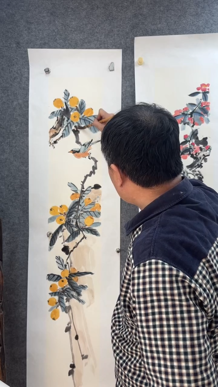 【闪购商品】国画盛祥昆手绘黄金果图