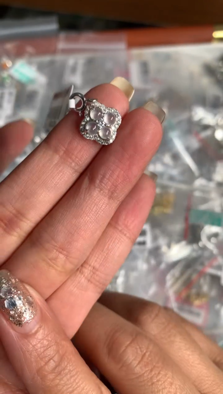 银S925镶嵌戒指翡翠吊坠