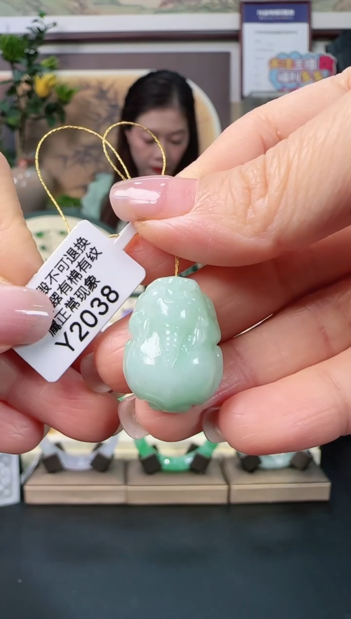 颈饰未镶嵌翡翠Y2038  貔貅福利不退不换
