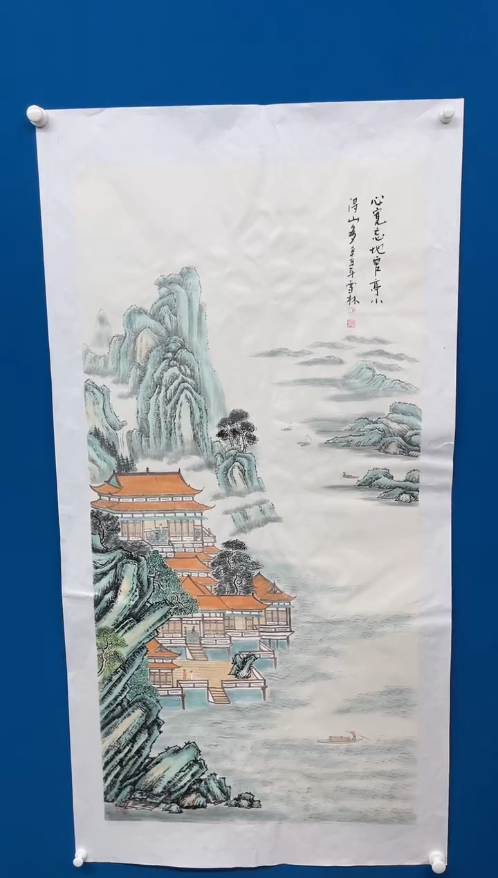 【闪购商品】国画张-金色华章原作山水/无框/W带画册