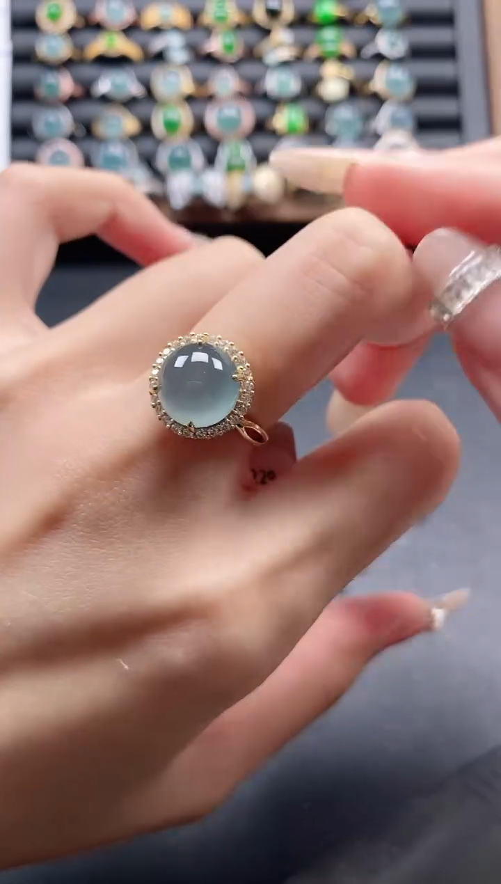 银S925镶嵌戒指翡翠51511