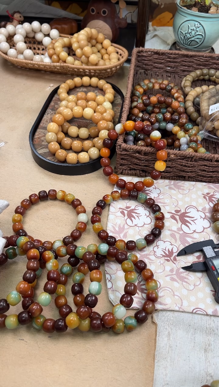 手串菩提根/象牙果a579 卡13 干磨+机抛晚秋