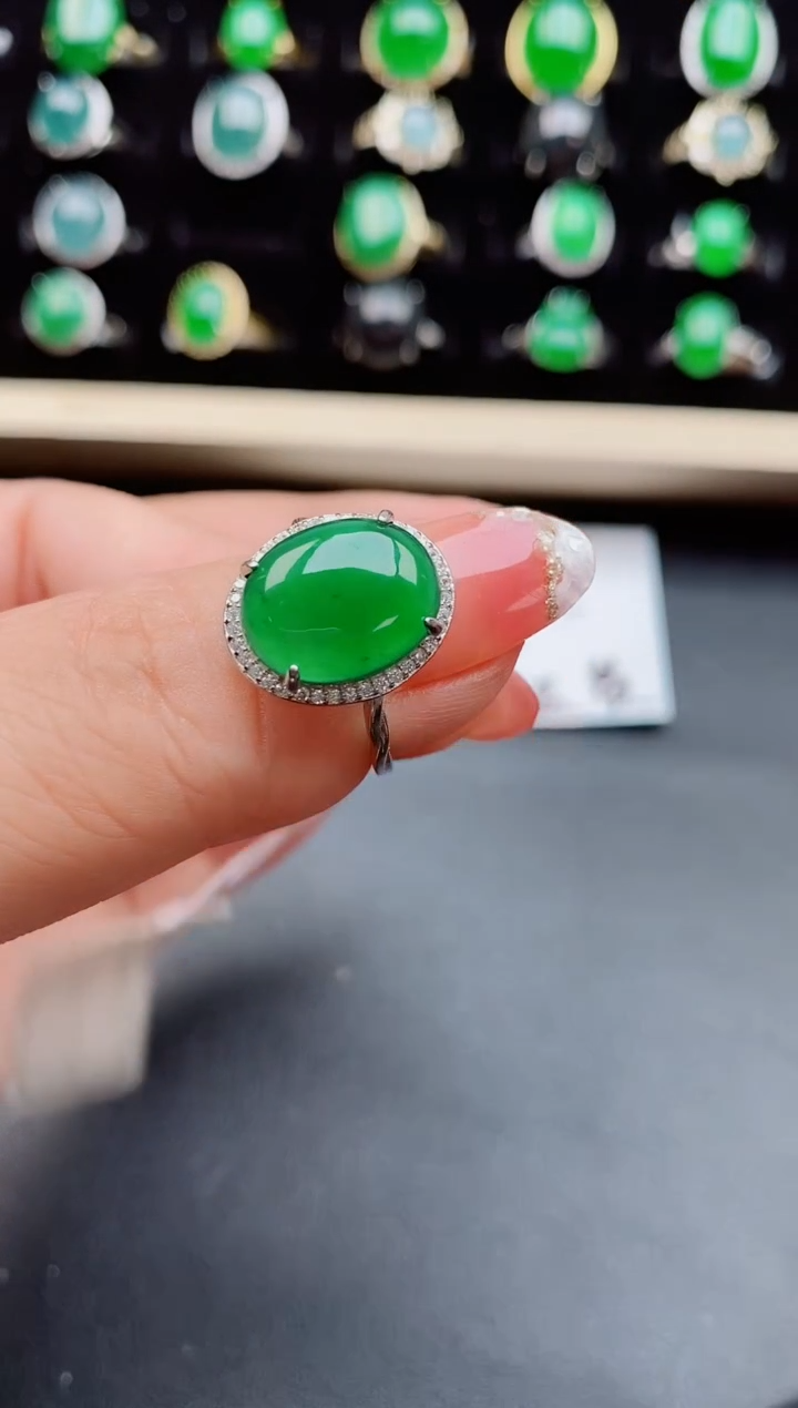 【闪购商品】翡翠戒指银S925镶嵌54545
