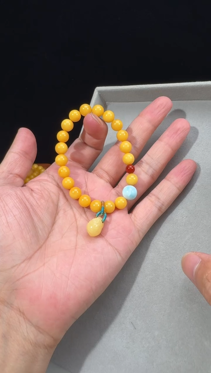 未镶嵌蜜蜡手链鸡油黄