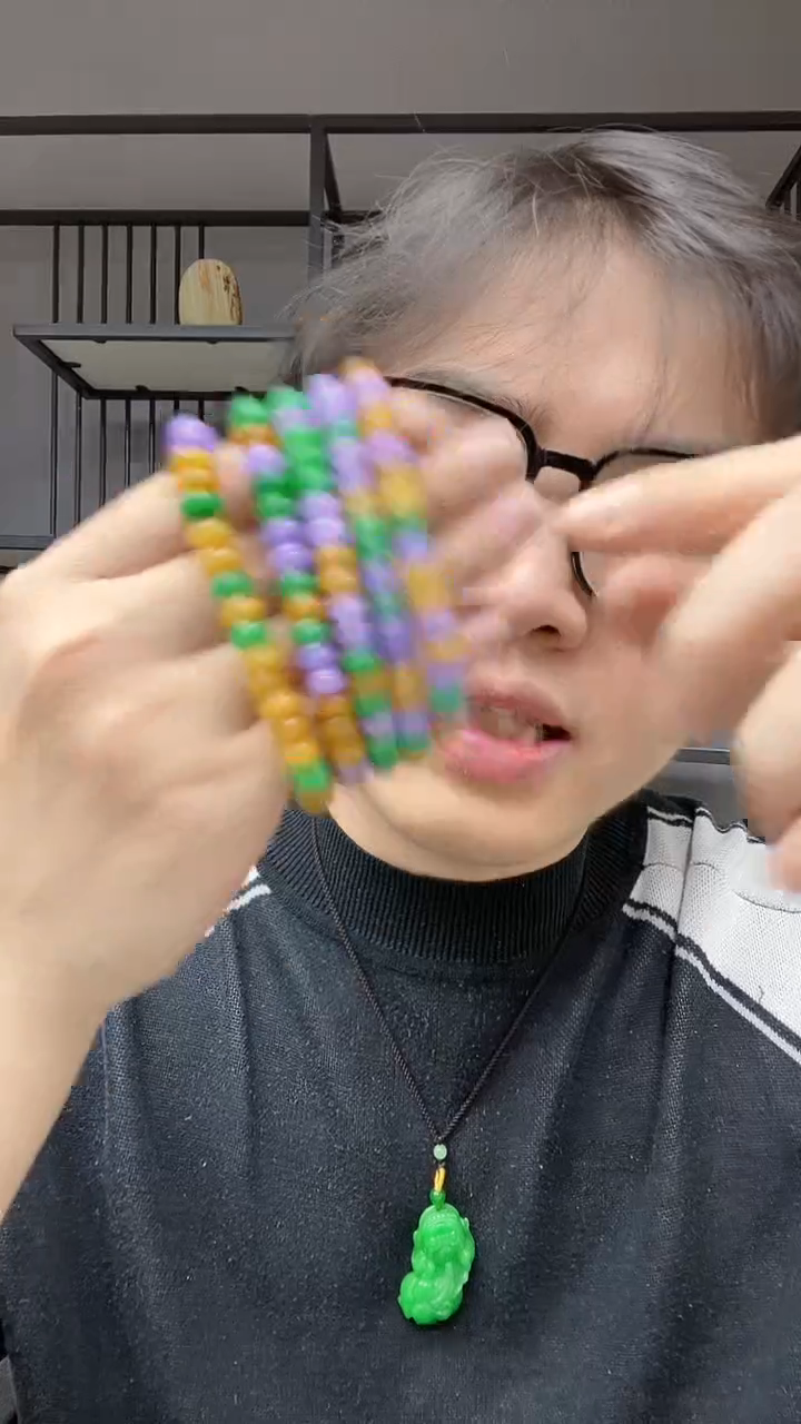 【闪购商品】翡翠颈饰合金8mm多宝翡翠手串
