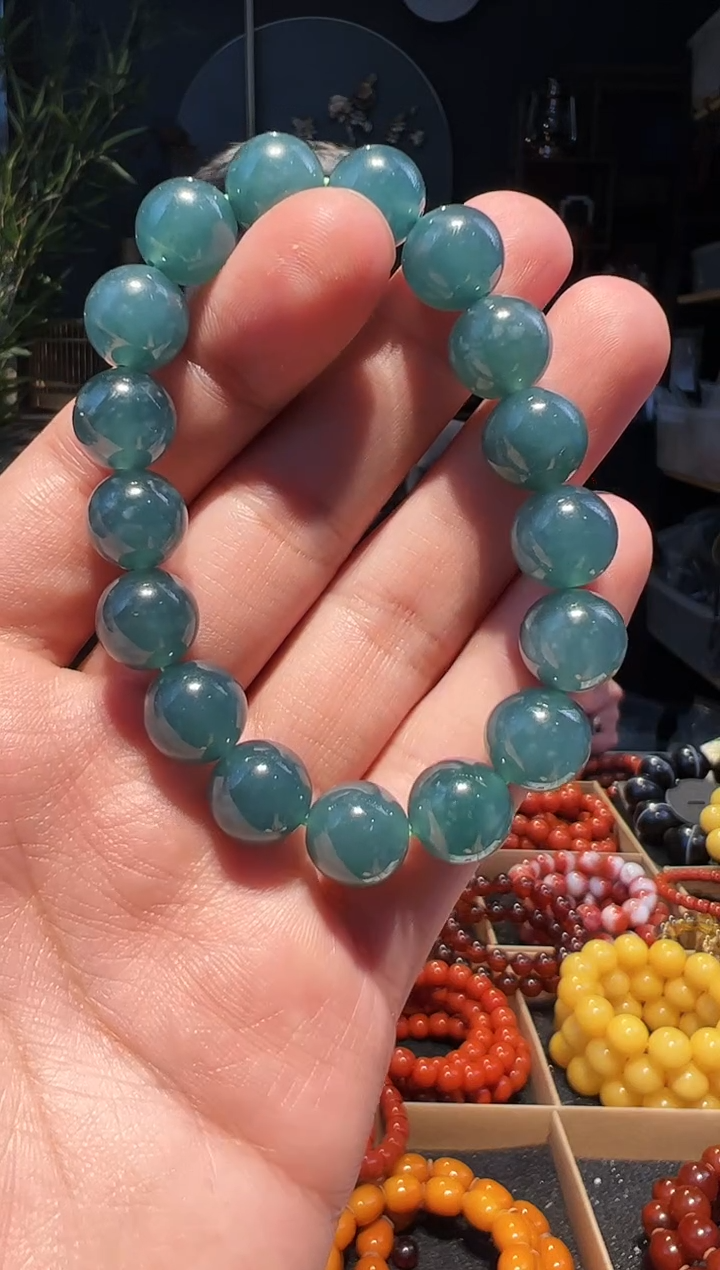 未镶嵌手串翡翠12+单圈