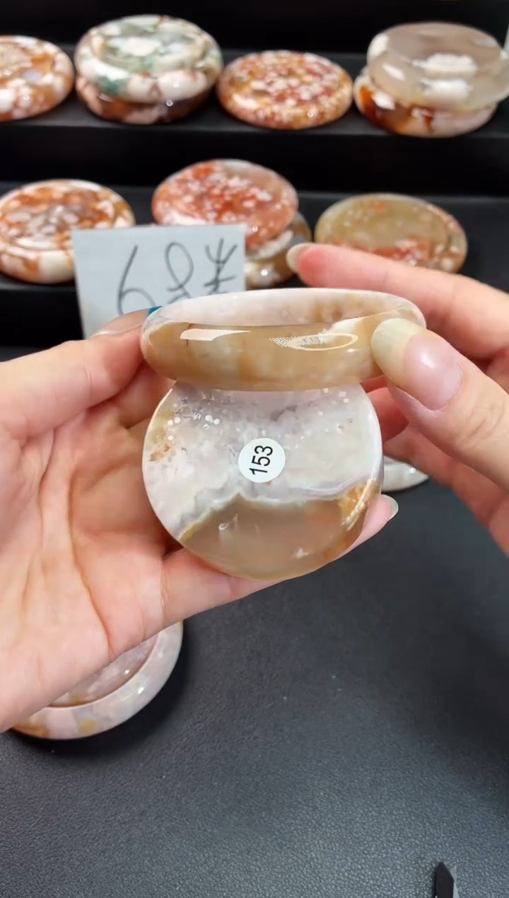 手镯玛瑙/玉髓未镶嵌石英质玉55圈54/55带(赠送镯心)