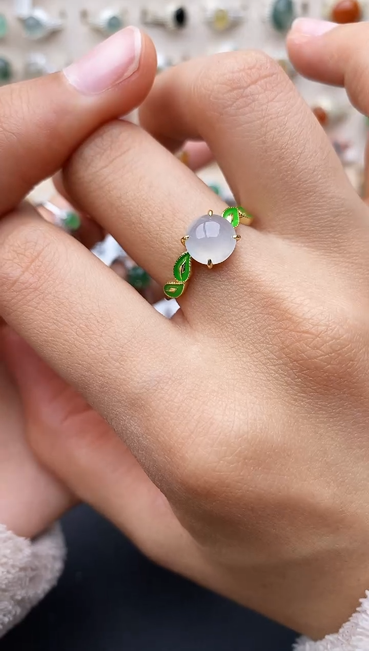 【闪购商品】翡翠戒指银S925镶嵌缅甸翡翠