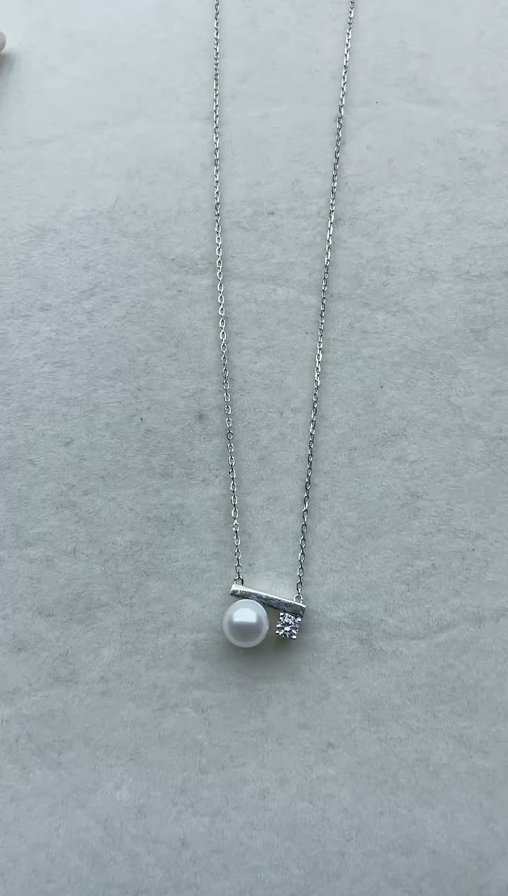 【闪购商品】淡水珍珠套链银S925镶嵌Y72