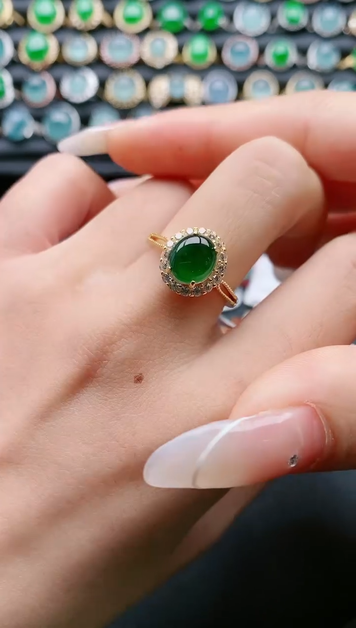 【闪购商品】翡翠戒指银S925镶嵌11111