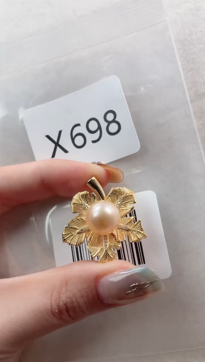 银S925镶嵌吊坠海水珍珠X698