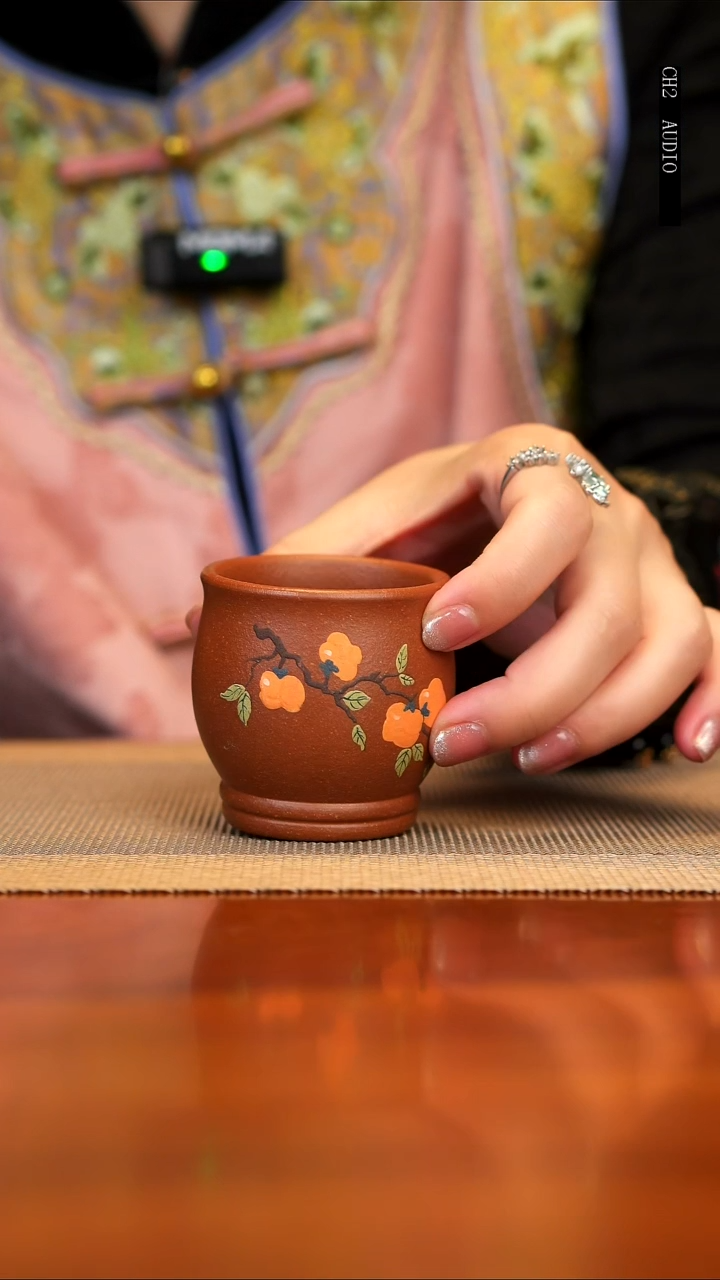 【闪购商品】紫砂茶壶降坡泥柿柿如意杯