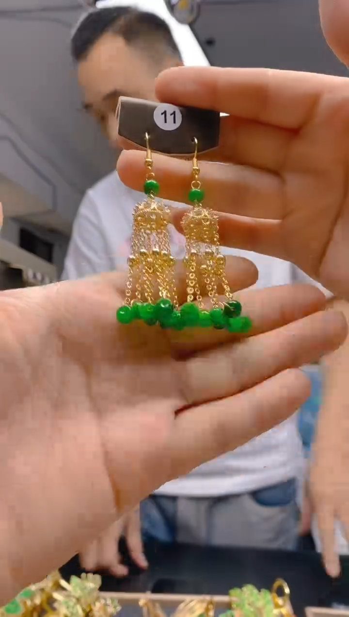 【闪购商品】翡翠耳饰合金0289翡翠耳钩