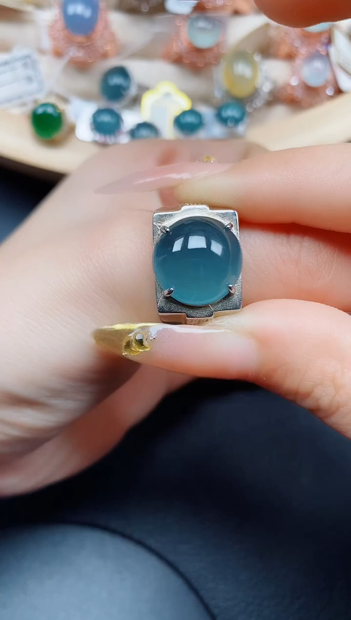 【闪购商品】翡翠戒指银S925镶嵌翡翠