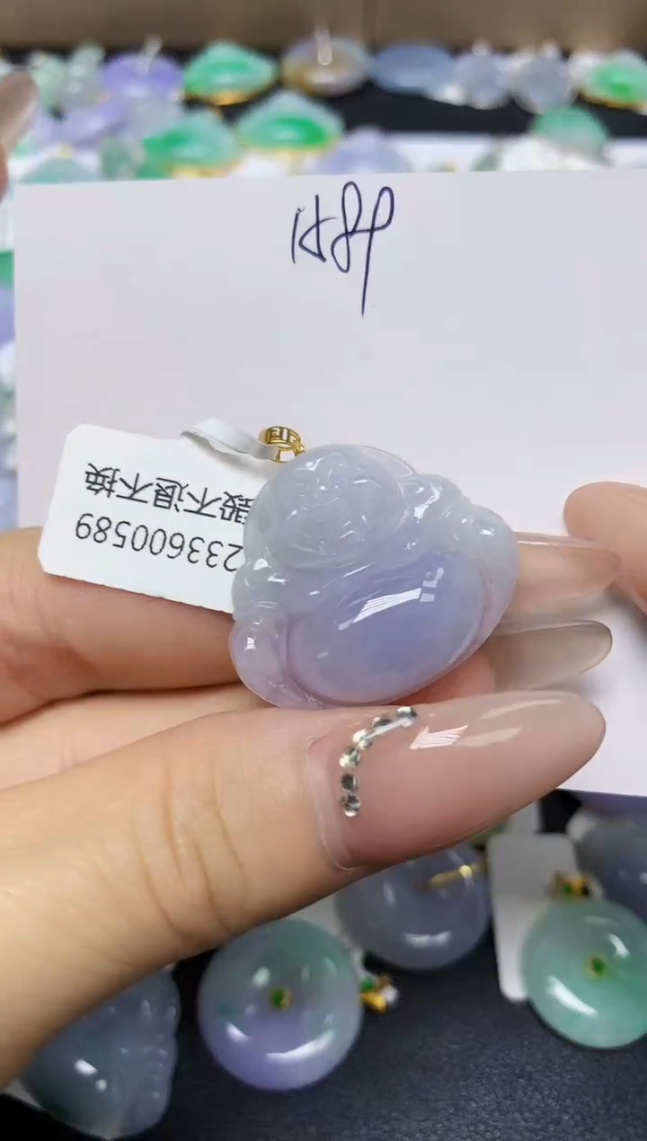 翡翠18K金镶嵌颈饰 天然缅甸翡翠A货