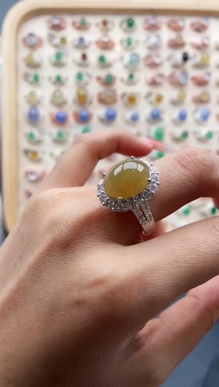 【闪购商品】翡翠戒指未镶嵌缅甸天然A货翡翠333   5-5