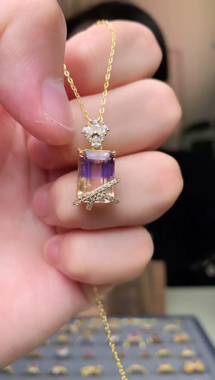 【闪购商品】水晶颈饰银S925镶嵌吊坠