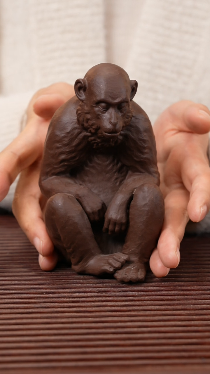 【闪购商品】紫砂茶宠紫泥老猴