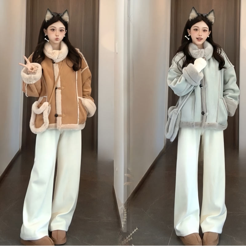 休闲风女轻熟风保暖秋冬短外套短款韩版加绒网红