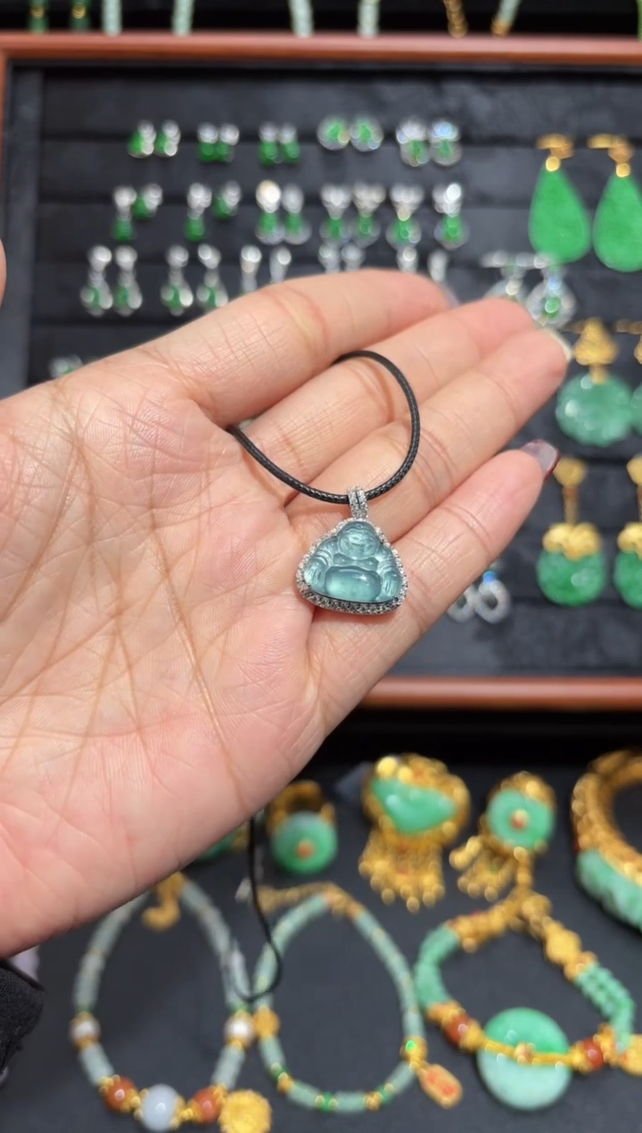 【闪购商品】翡翠颈饰银S925镶嵌蛋面/支持复检/一件