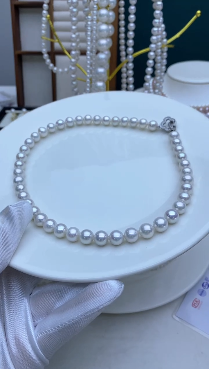 【闪购商品】淡水珍珠项链银S925镶嵌9