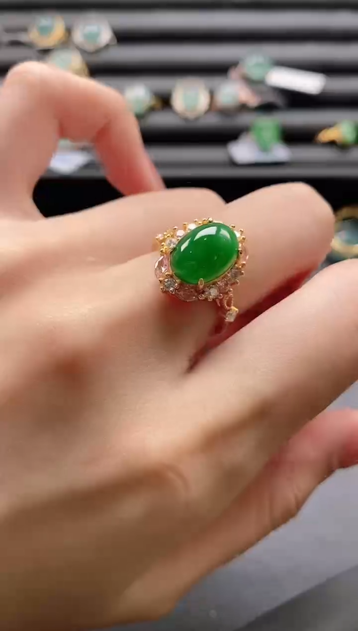【闪购商品】翡翠戒指银S925镶嵌1111