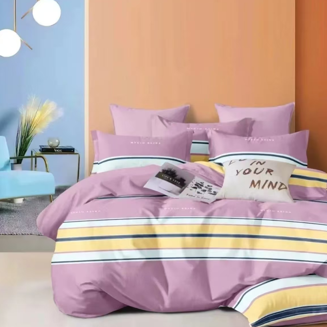 （044）加厚斜纹棉床单1.45*2.4米（+－5公分）紫色条纹