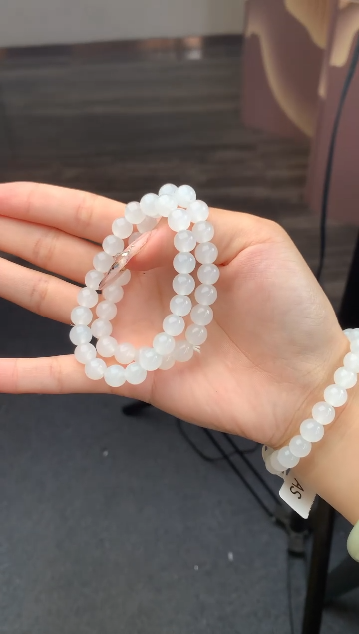 【闪购商品】未镶嵌和田玉手串BY08 白玉手串，多样性发其一