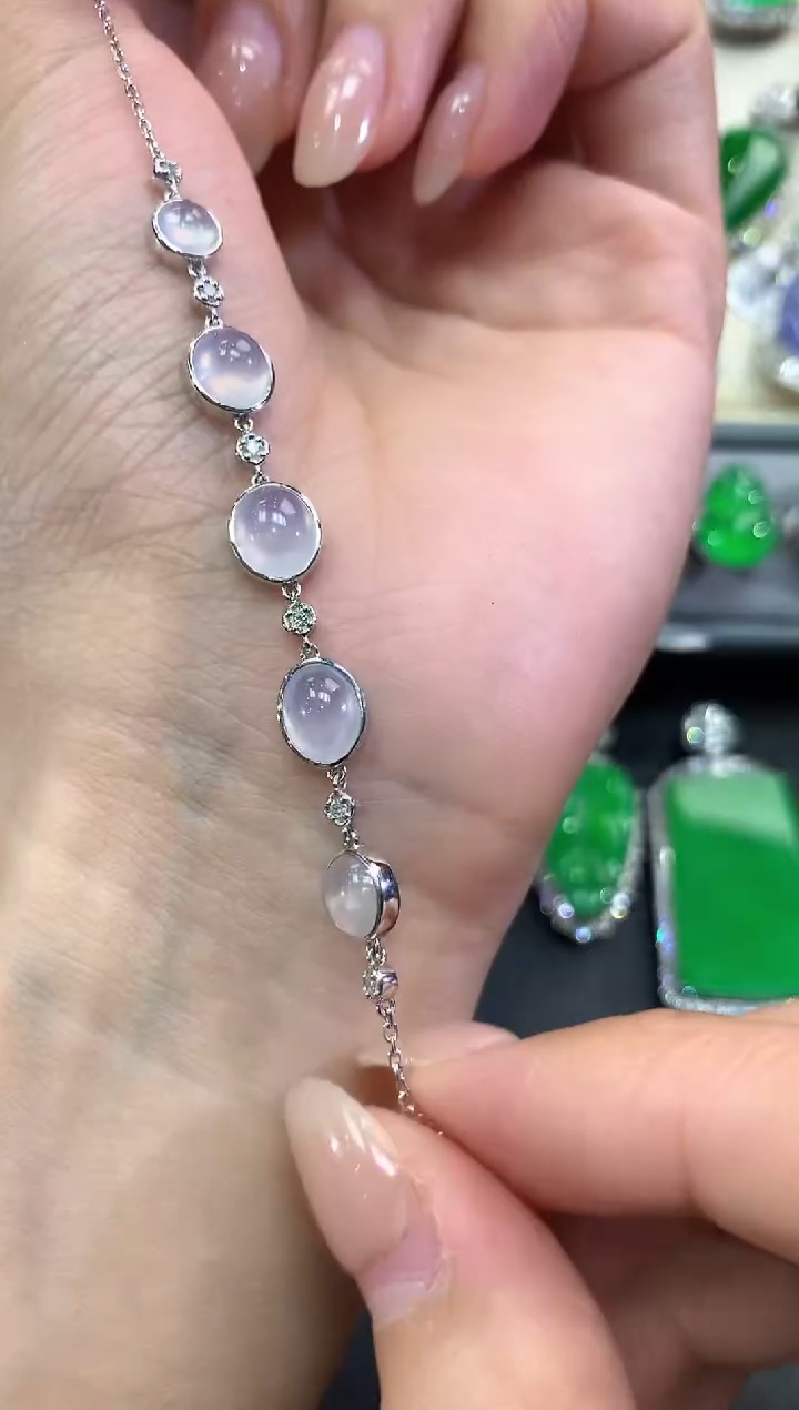 【闪购商品】翡翠手链18K金镶嵌W13             