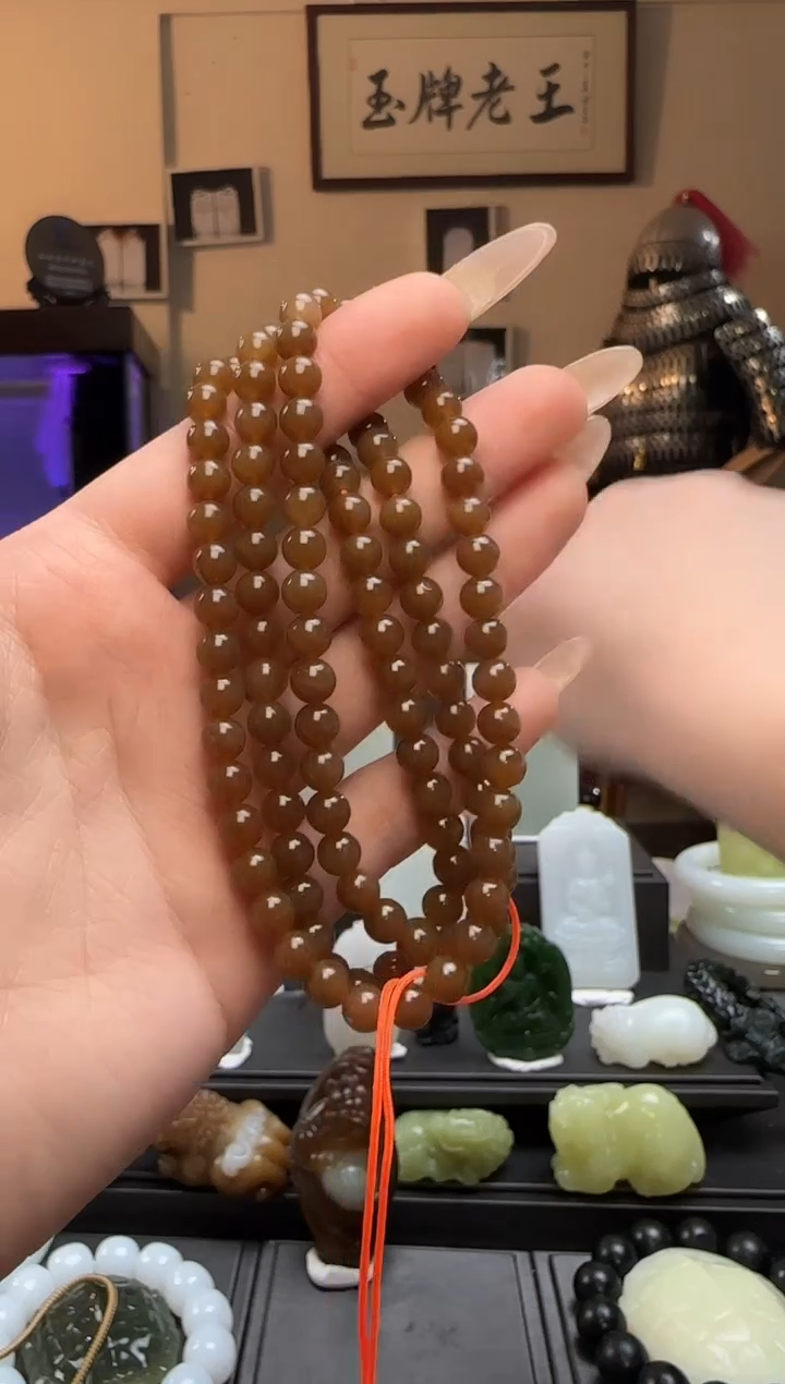 【闪购商品】和田玉糖圆珠未镶嵌长链