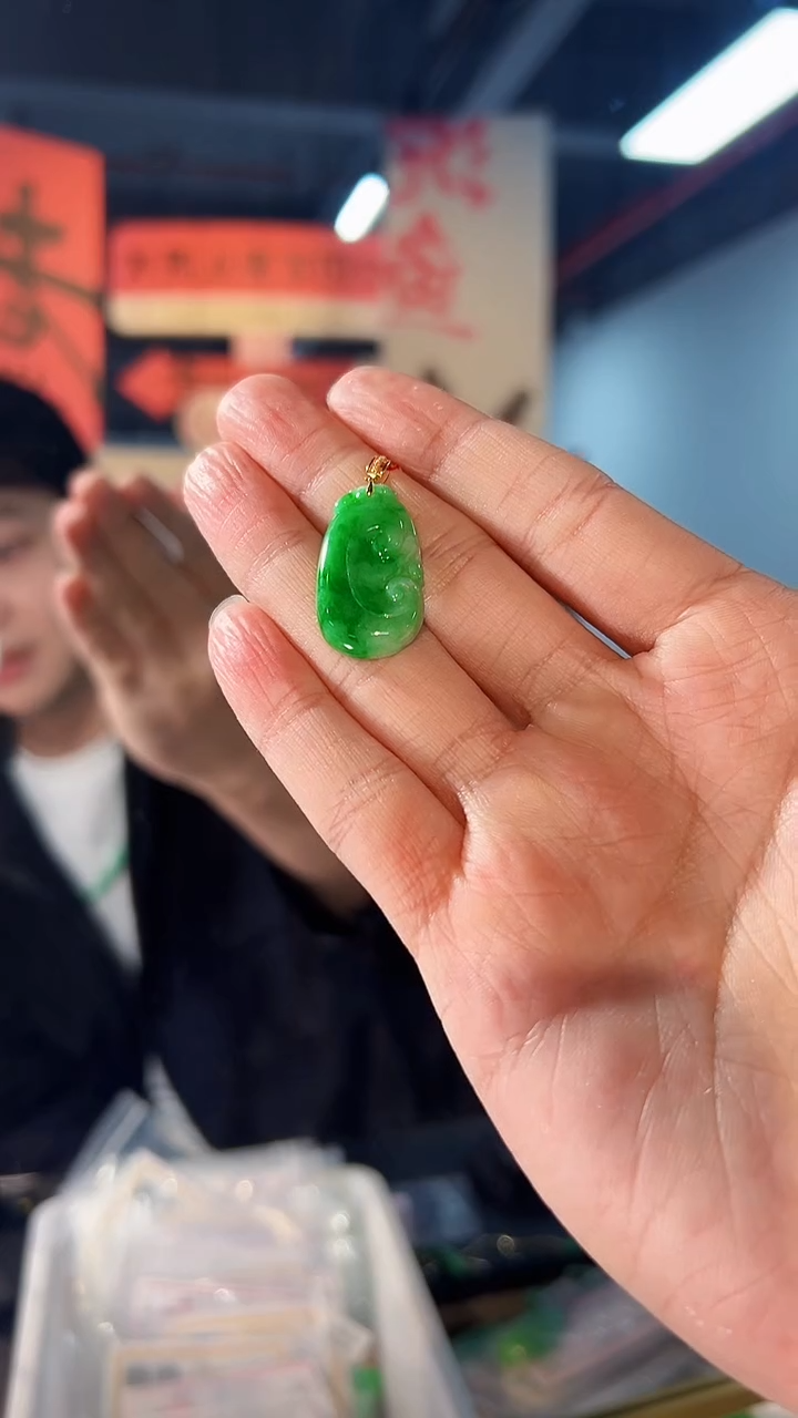 【闪购商品】翡翠颈饰18K金镶嵌缅料A货/支持复检/一件