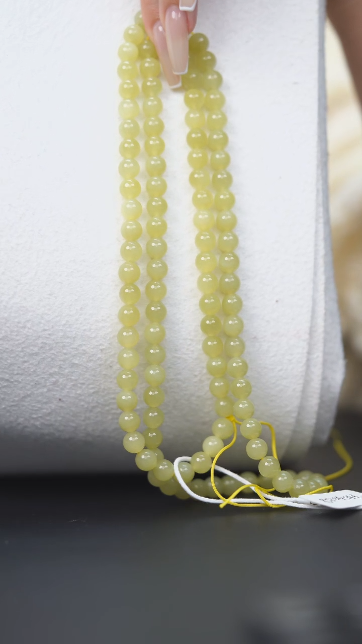 项链未镶嵌和田玉HC30158黄口圆珠项链