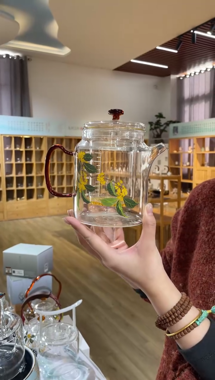 手工艺品玻璃遇器大神奇壶琥珀把桂花