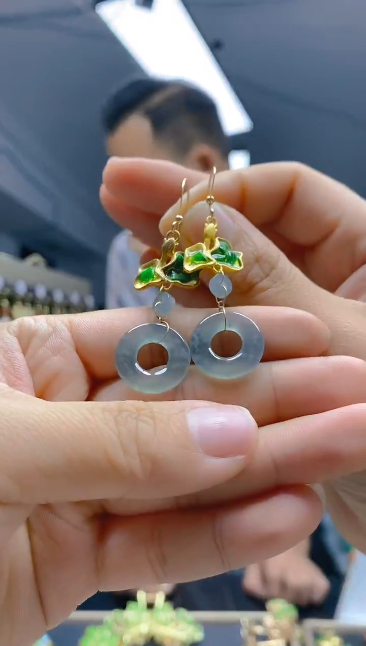 【闪购商品】翡翠耳饰合金347翡翠耳钩