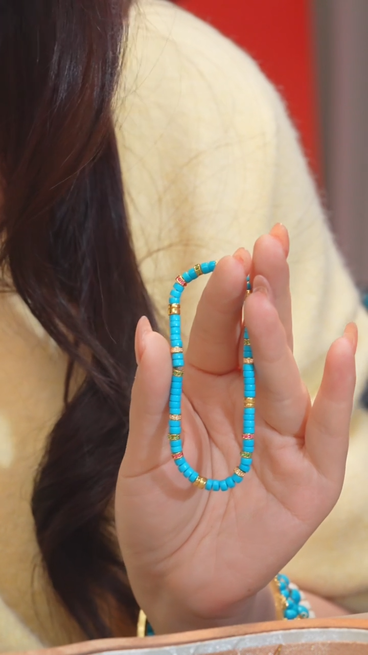 【闪购商品】绿松石手链18K金镶嵌多样性发@@W7682