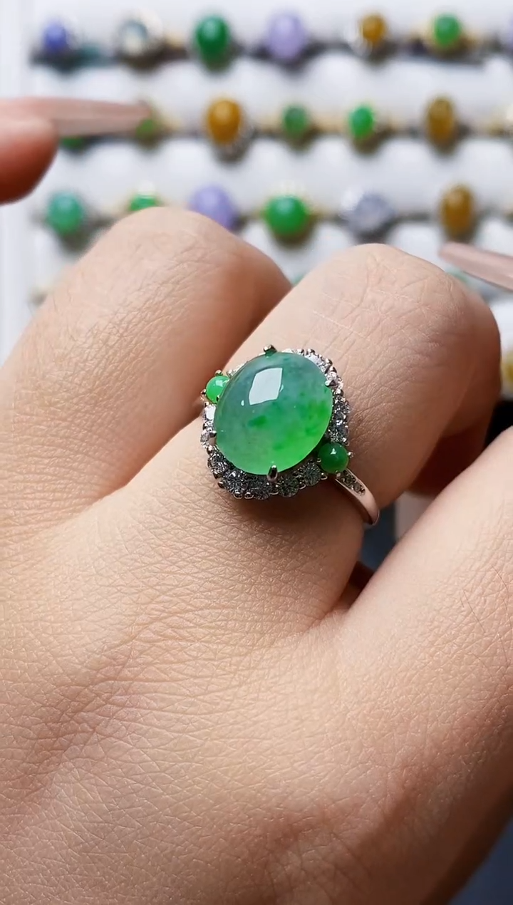 银S925镶嵌戒指翡翠1165